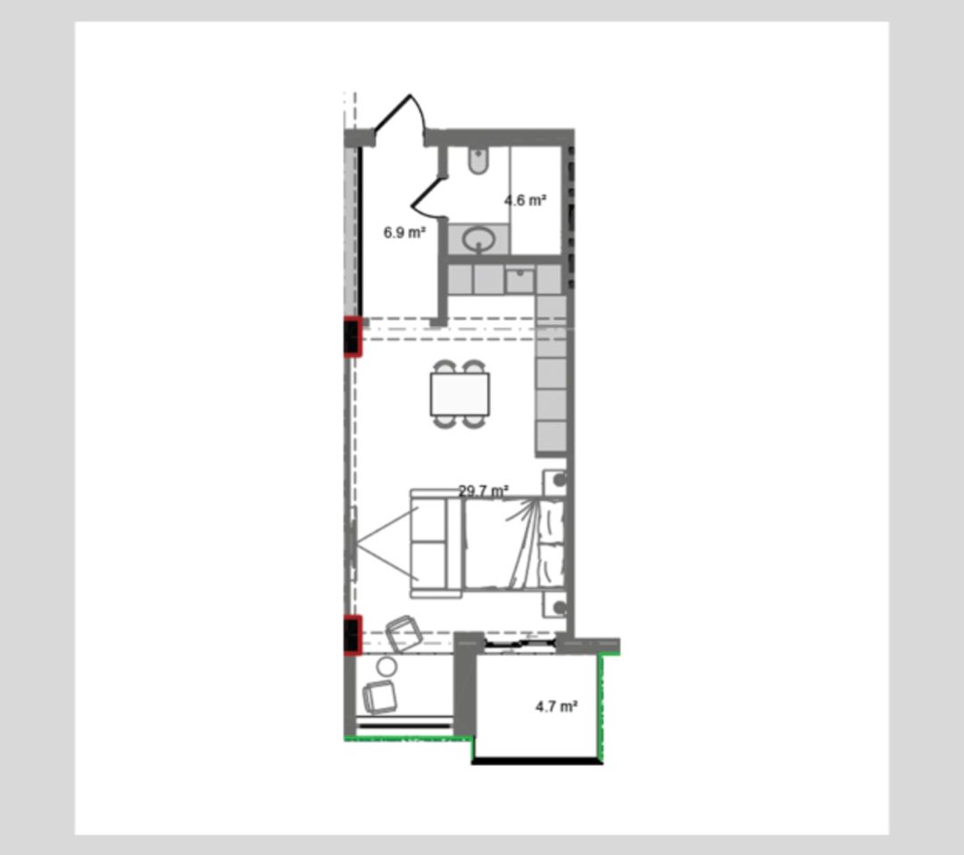 Satılır 1 otaqlı yeni tikili 56.7 m² — Mənzil, Bakı (7)