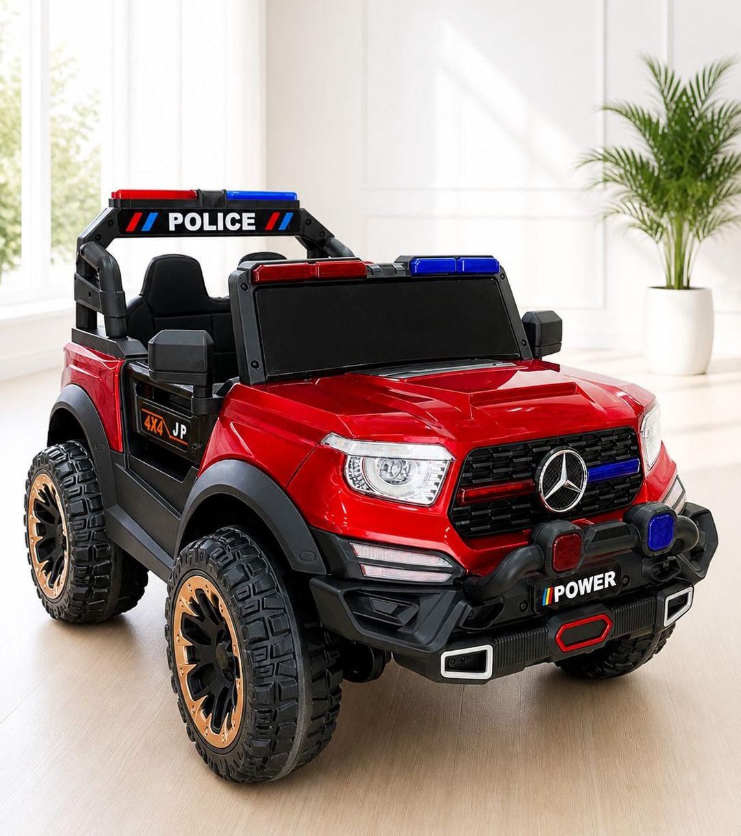 Uşaq elektrik avtomobili Mercedes-Benz Police 606_JU191, qırmızı — Mallar, Bakı