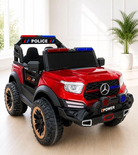 Uşaq elektrik avtomobili Mercedes-Benz Police 606_JU191, qırmızı — Bakı
