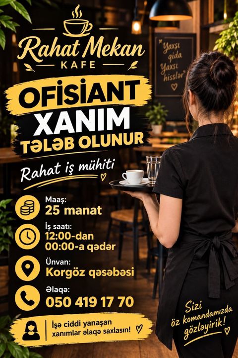 Ofisiant tələb olunur, Kafe — Güzdək
