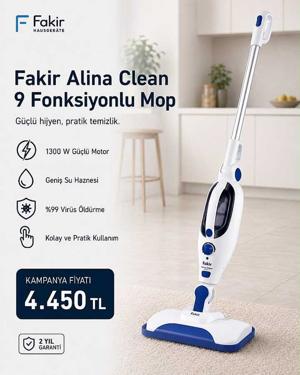 Fakir Alina Clean 9 funksiyalı mop Fakir Hausgeräte markasına — Təmizlik üçün alətlər, Qobu (4)