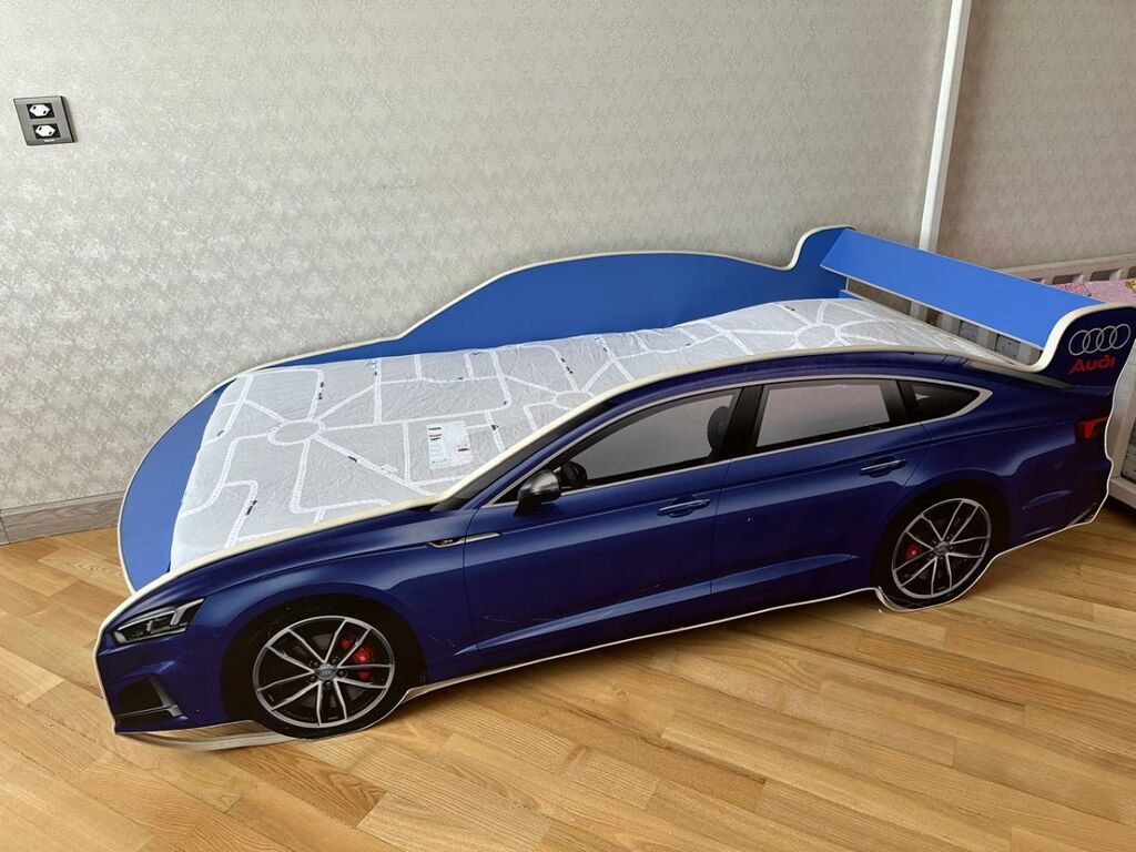 Uşaq maşın çarpayısı – mavi “sportcar” dizaynı - Korpus: sürətli — Yataqlar, Masazır (2)