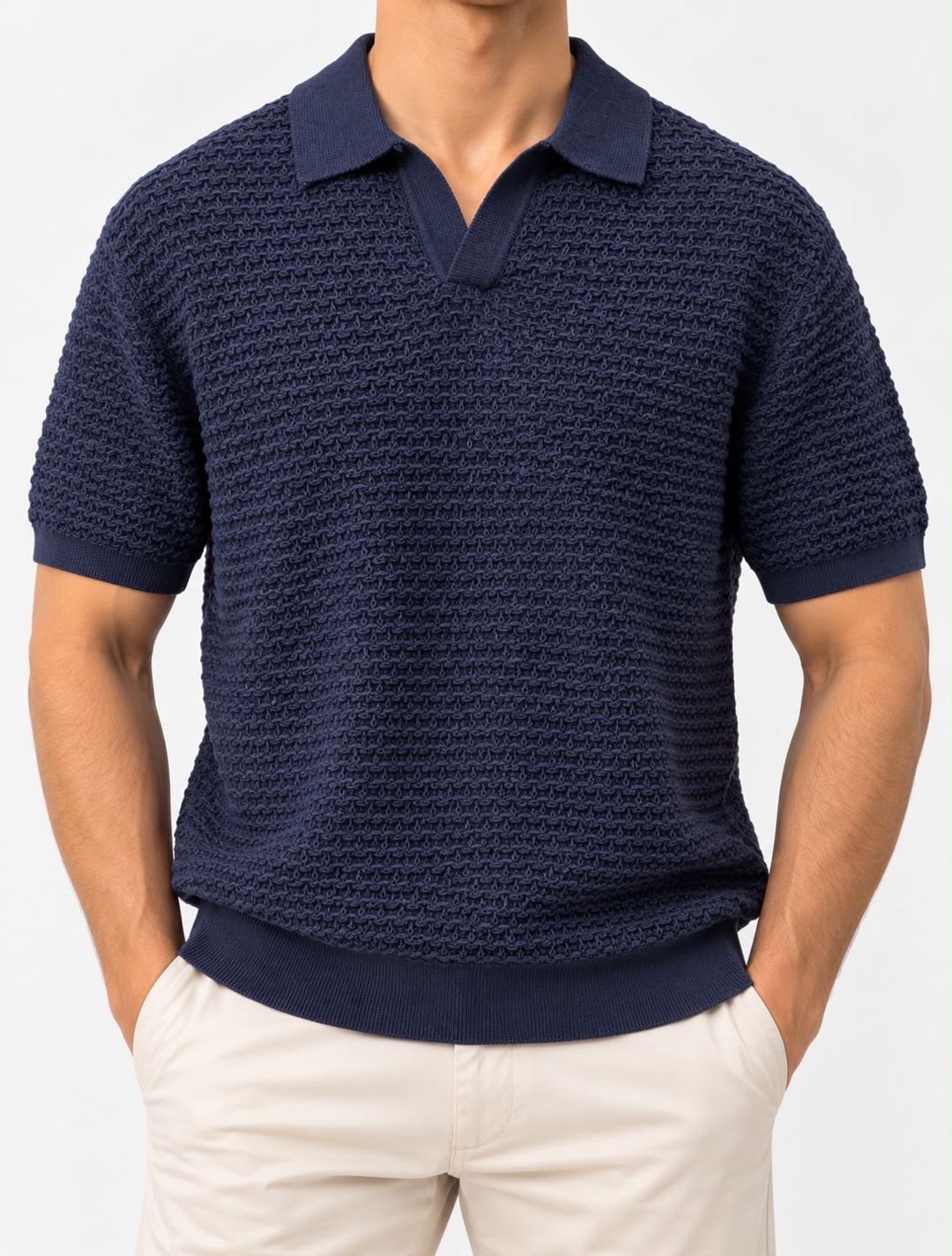 Kişilər üçün qısaqollu polo 14039776, göy, pambıq, ölçü M — Mallar, Bakı (2)