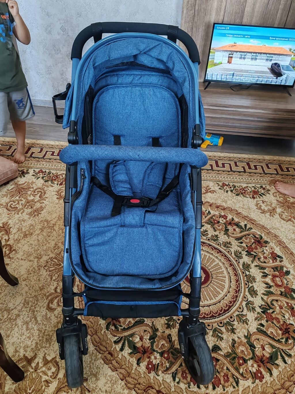 Super Vəziyyətdə Uşaq arabası – çoxfunksiyalı, mavi rəng — Arabalalar, Bakı (3)