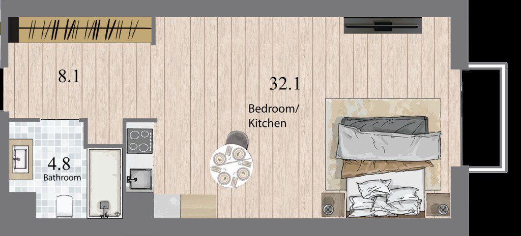 Satılır 1 otaqlı yeni tikili 54.9 m² — Mənzil, Bakı (6)