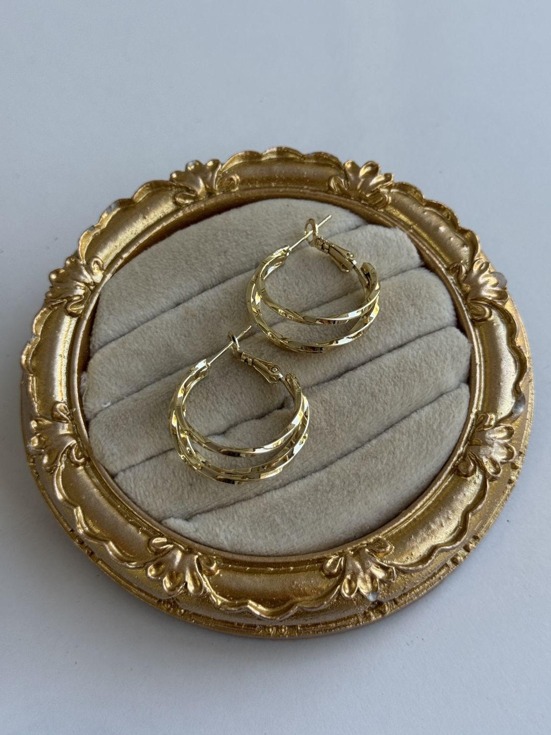 Sırğa-halqa, qızılı, 18K qızıl örtüklü cilalanmış polad, 300 mm — Mallar, Bakı (2)