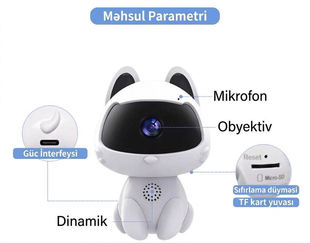 K9 HD WiFi Kamera – V380 Pro tətbiqi ilə - 1080P (2MP) HD görüntü — Surveillance sistemləri, Bakı (7)