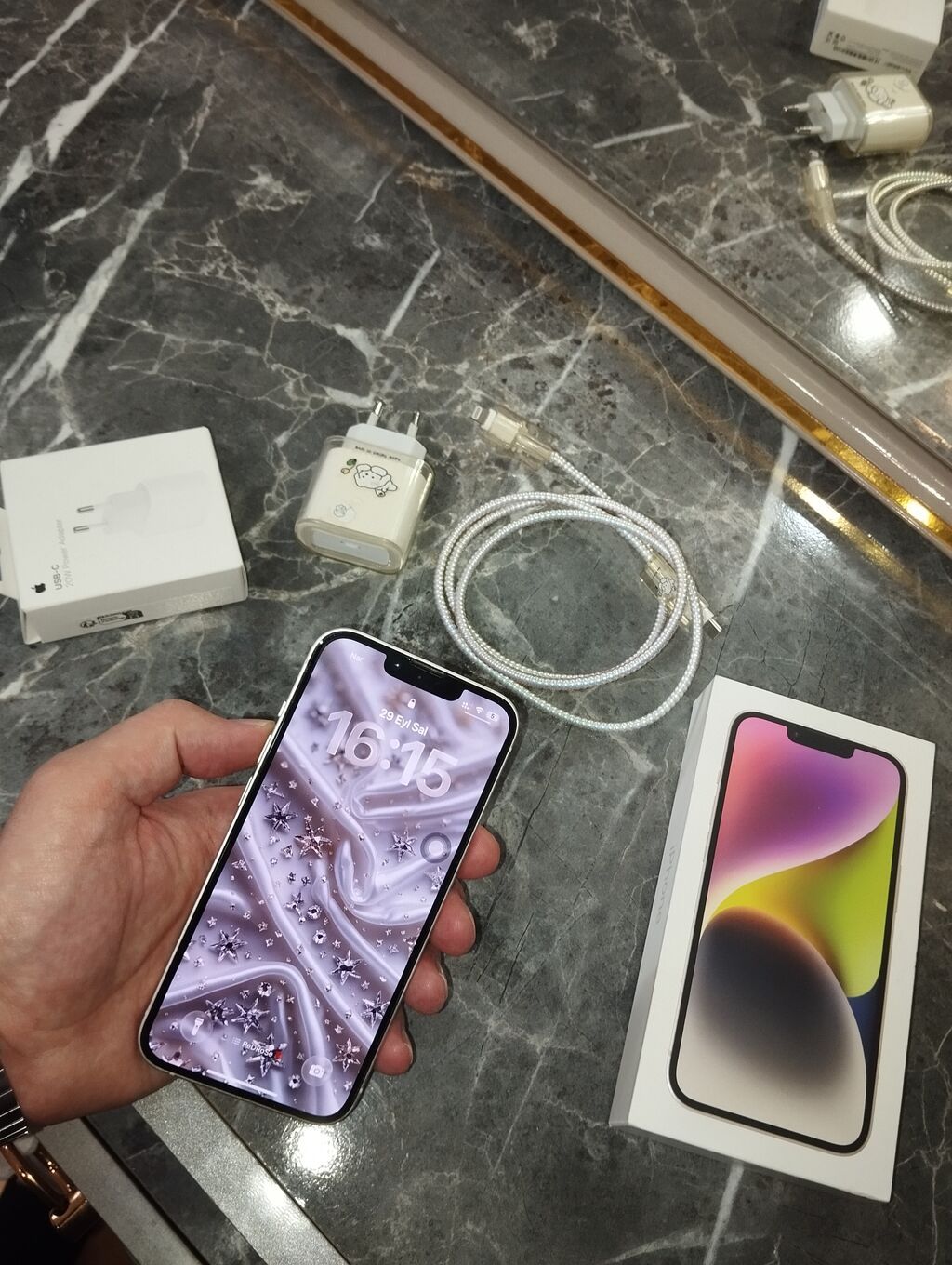 IPhone 14, Ağ, Face ID — Apple iPhone, Digah (2)