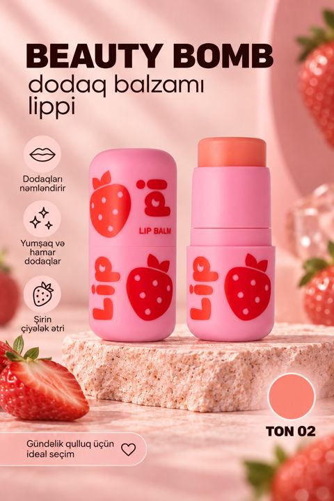 Nəmləndirici dodaq balzamı Beauty Bomb Lippi N02, 5 ml — Bakı