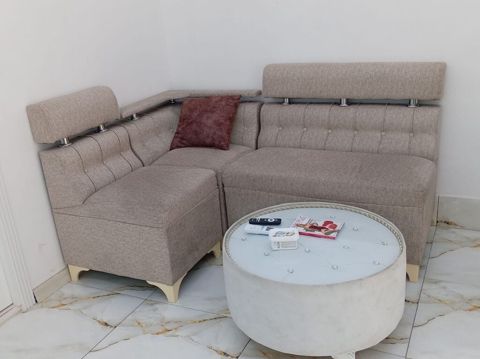 Künc divan dəsti - Dizayn: L şəklində künc divan, müasir minimal — Bakı