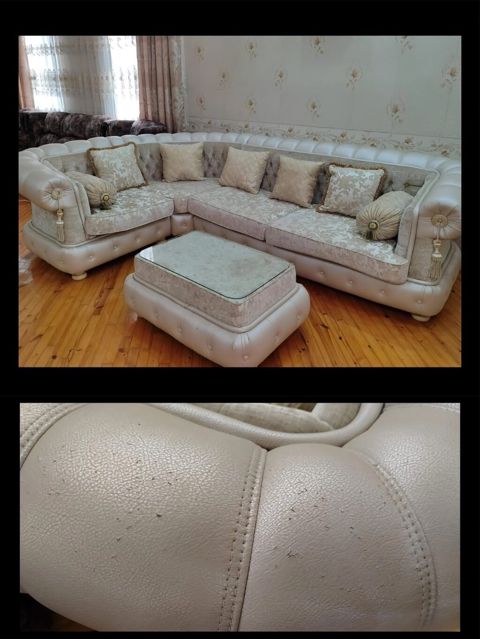 Nure kolleksiyası Künc divan + jurnalni - Ölçü: 2×3 m - Açılan — Bakı