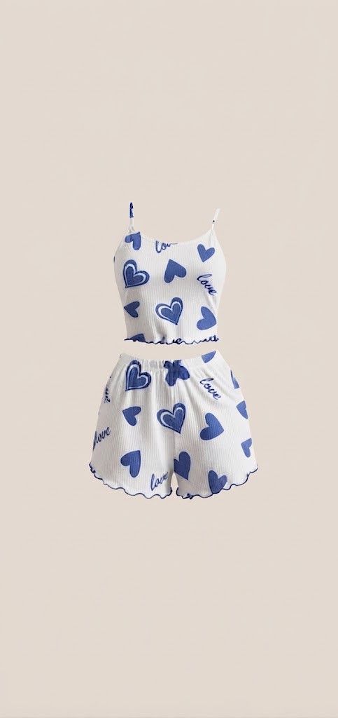 Qadınlar üçün şalvarlı pijama dəsti 5748, ağ/göy, ölçü M — Mallar, Bakı
