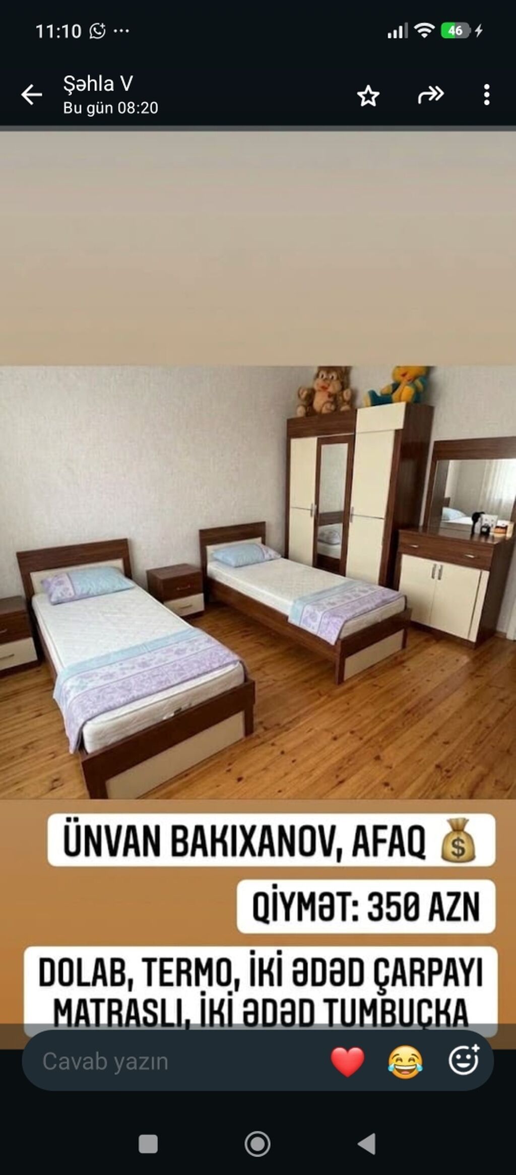 Oğlan və qız üçün, İşlənmiş, 2 təknəfərlik çarpayı — Uşaq mebeli dəstləri, Bakı