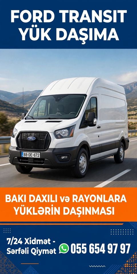 Ford Transit ilə yükdaşıma xidməti - Bakı daxilində və bütün — Qobu