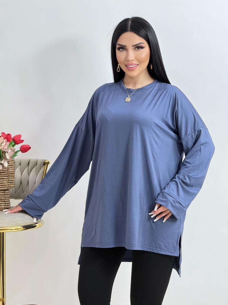 Tunika, göy, parça, ölçü One size — Mallar, Bakı