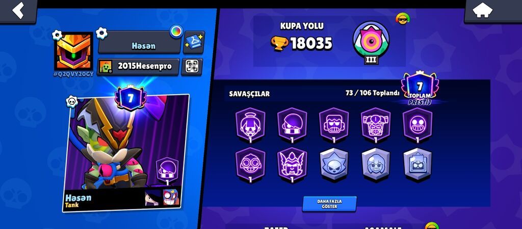 Brawl Stars oyun hesabı - Kupa: 18 035 (Kupa Yolu III) - Toplam — Oyun dəstləri, Bakı (2)