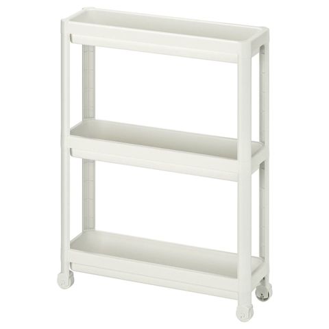 Təkərli rəf IKEA Vesken, ağ, polipropilen, 54x18x71 sm — Bakı