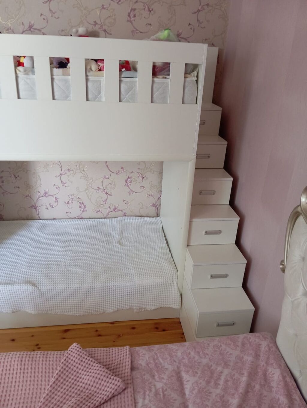 Oğlan və qız üçün, İşlənmiş, Çarpayı, Matras ilə, Siyirməli, MDF — Yataqlar, Bakı