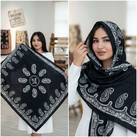 Kəlağayı, ipək, qara, 180x180 sm — Bakı