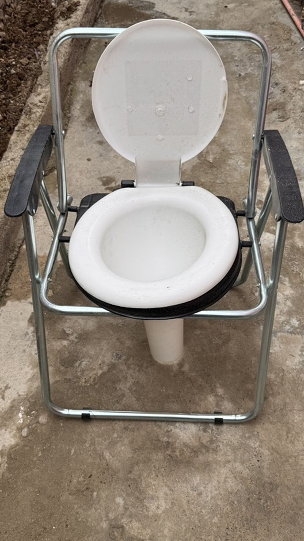 Portativ tualet kreslosu (komod) - Metal boru karkaslı, sabit və — Sanitar kresloları, Masazır (2)