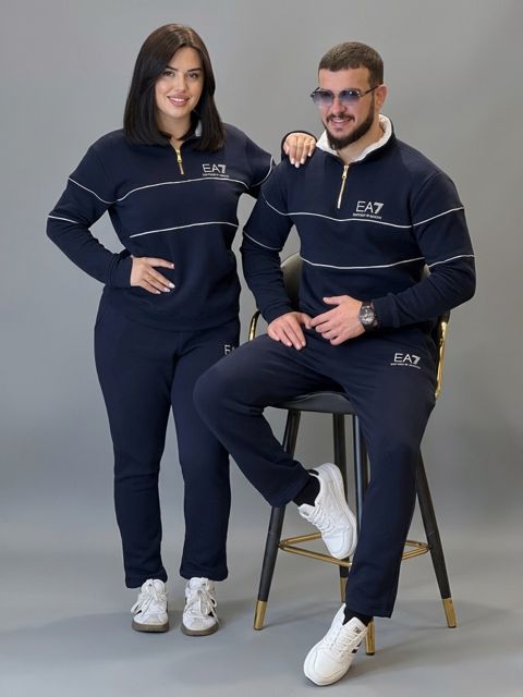 Kişi idman kostyumu 2425, göy, poliester/pambıq, ölçü S — Bakı