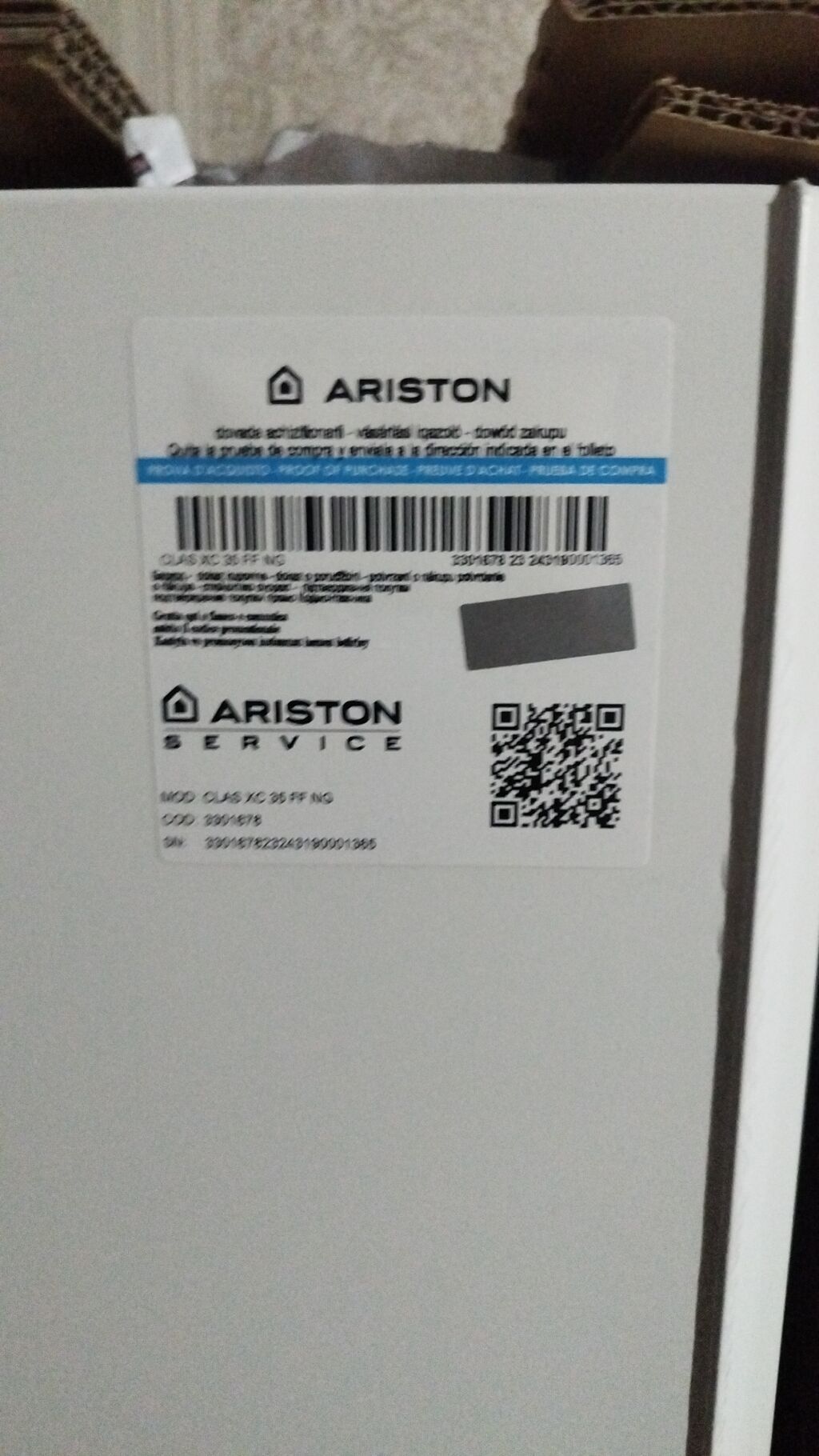 Ariston Clas XC 35 FF NG divar tipli qaz kombisi - Brend/model — Kombilər, Digah (2)