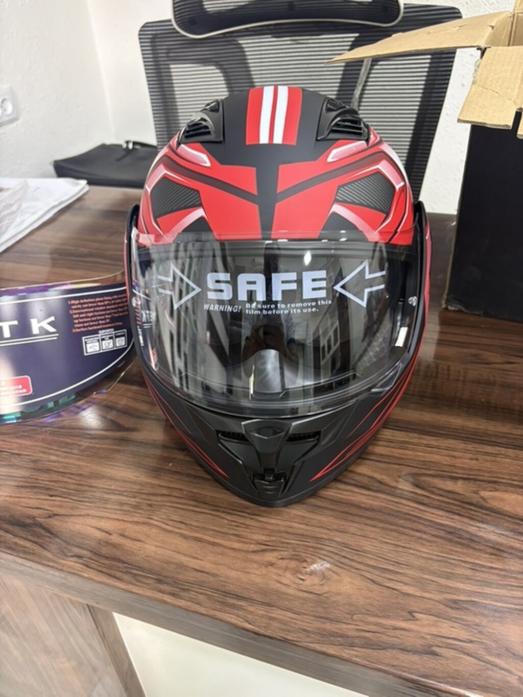 Moto kask – modul tipli (çənə hissəsi qaldırılan), inteqrasiya olunmuş — Motosiklet geyimi, Bakı