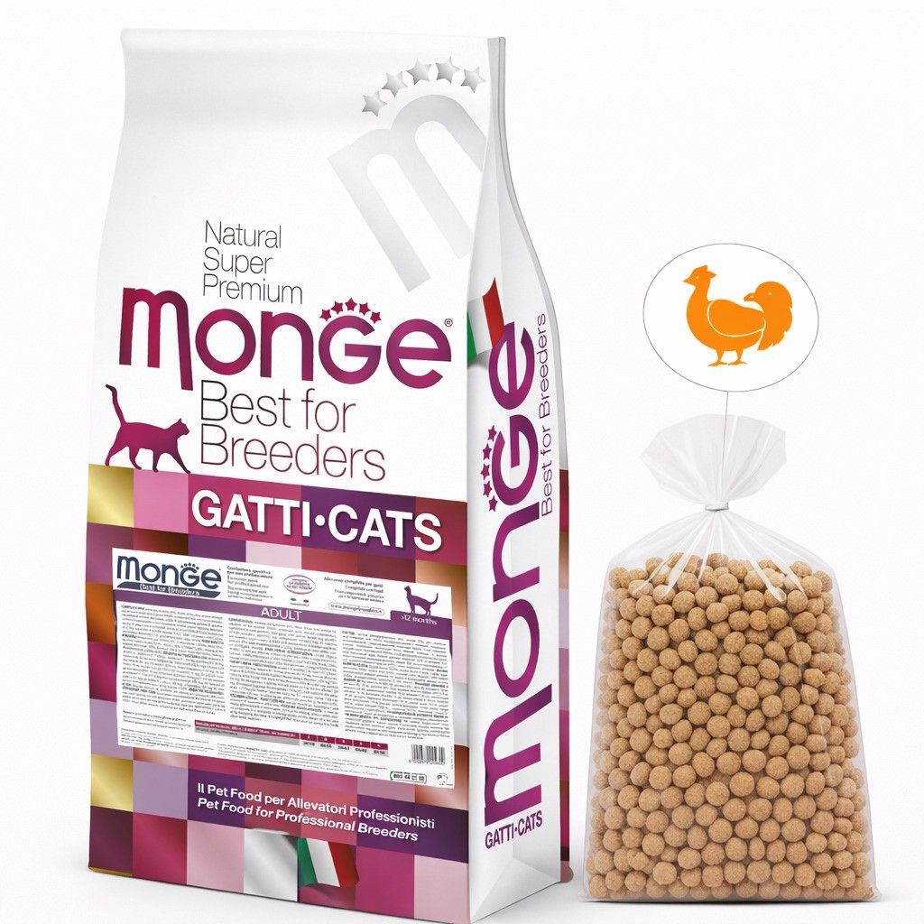 Quru yem Monge Best for Breeders pişiklər üçün toyuq ilə 1 kq çəki ilə — Mallar, Bakı