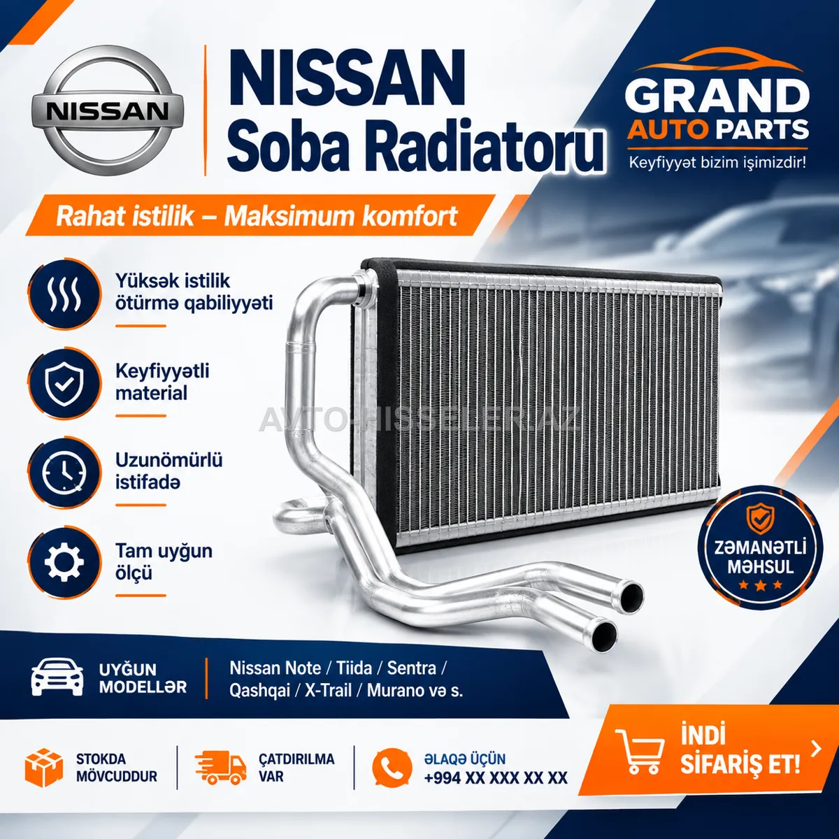 Nissan soba radiatoru — Isitmə və kondisionerlər, Bakı