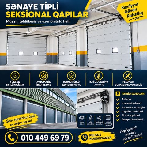 Yeni Qaraj darvazası, Seksional, Avtomatik, rəng - Bej, Şəbəkə ilə, Kredit yoxdur, Pulsuz quraşdırma, Pulsuz çatdırılma — Bakı