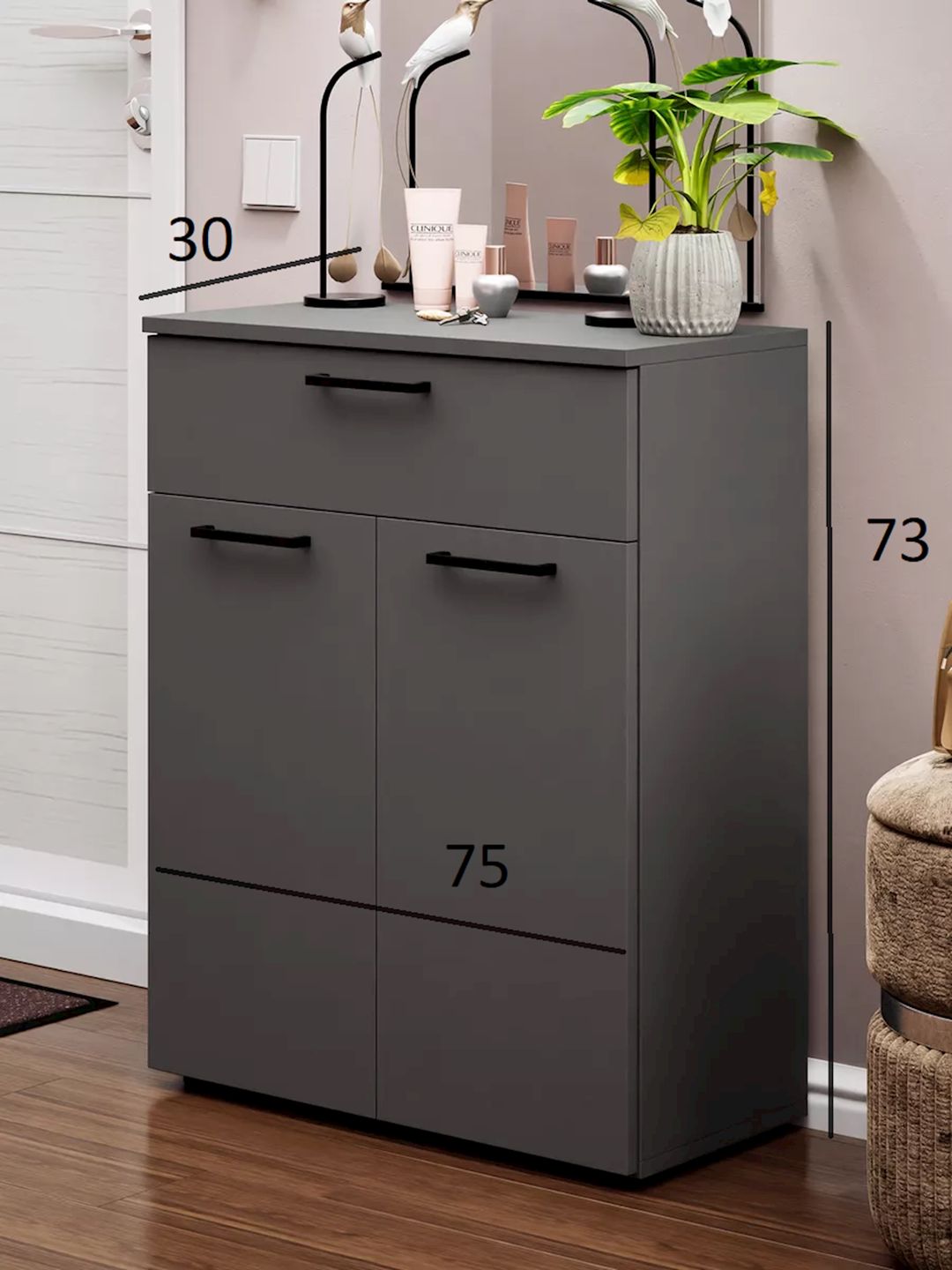 Komod, Ldsp, boz, 73x30x75 sm — Mallar, Bakı (2)