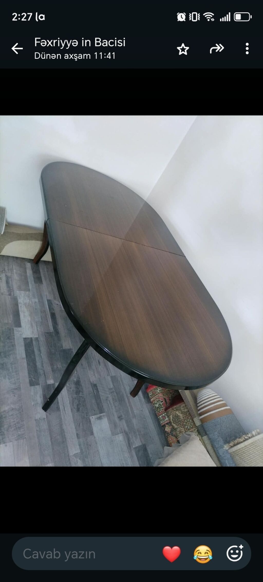 Oval yemək/otaq masası - Forma: oval, iki yarıdan yığılan üstü — Masalar, Masazır