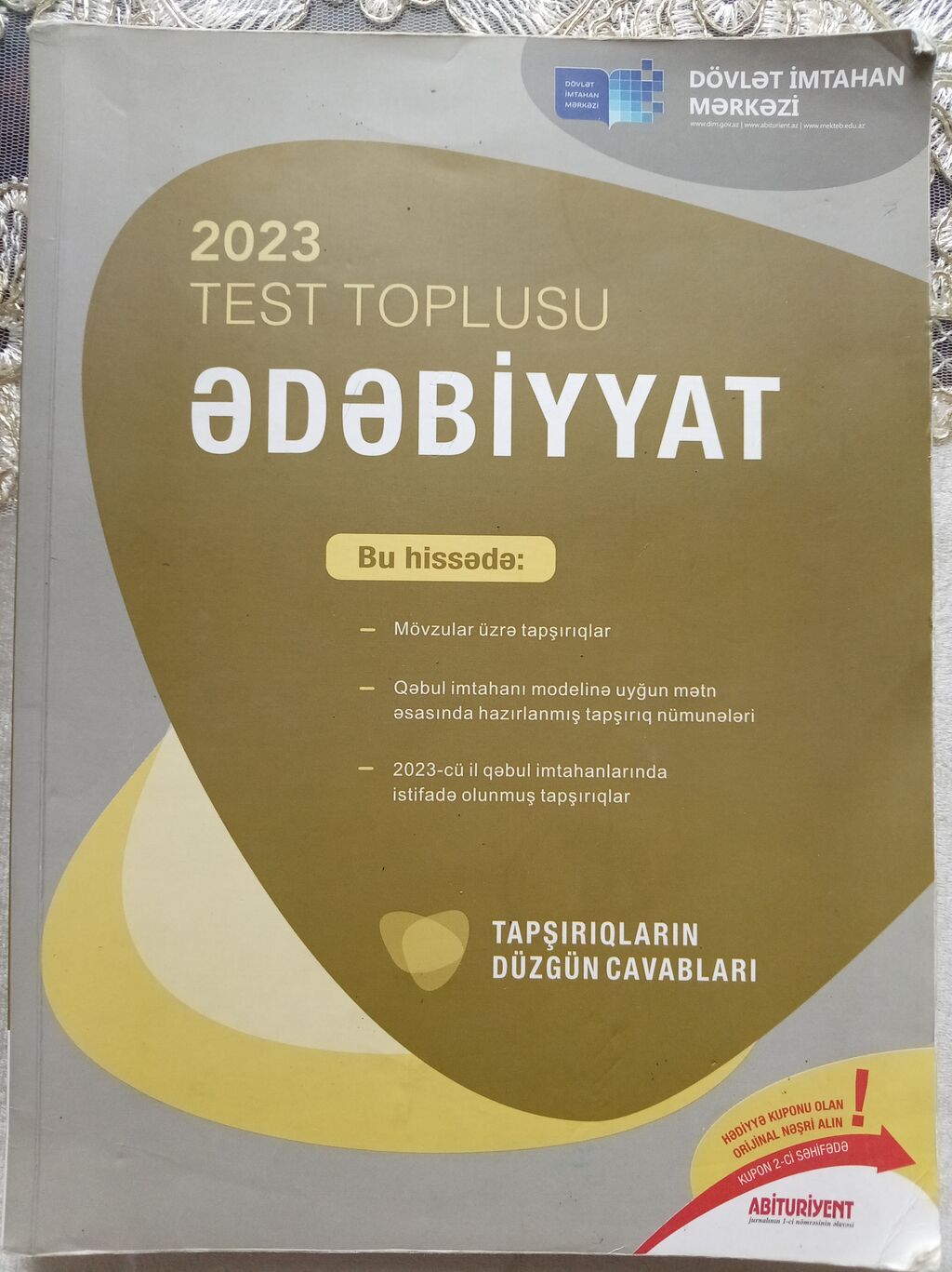 Azərbaycan dili Testlər 9-cu sinif, DİM, 1-ci hissə, 2023 il — Kitablar, Bakı (3)