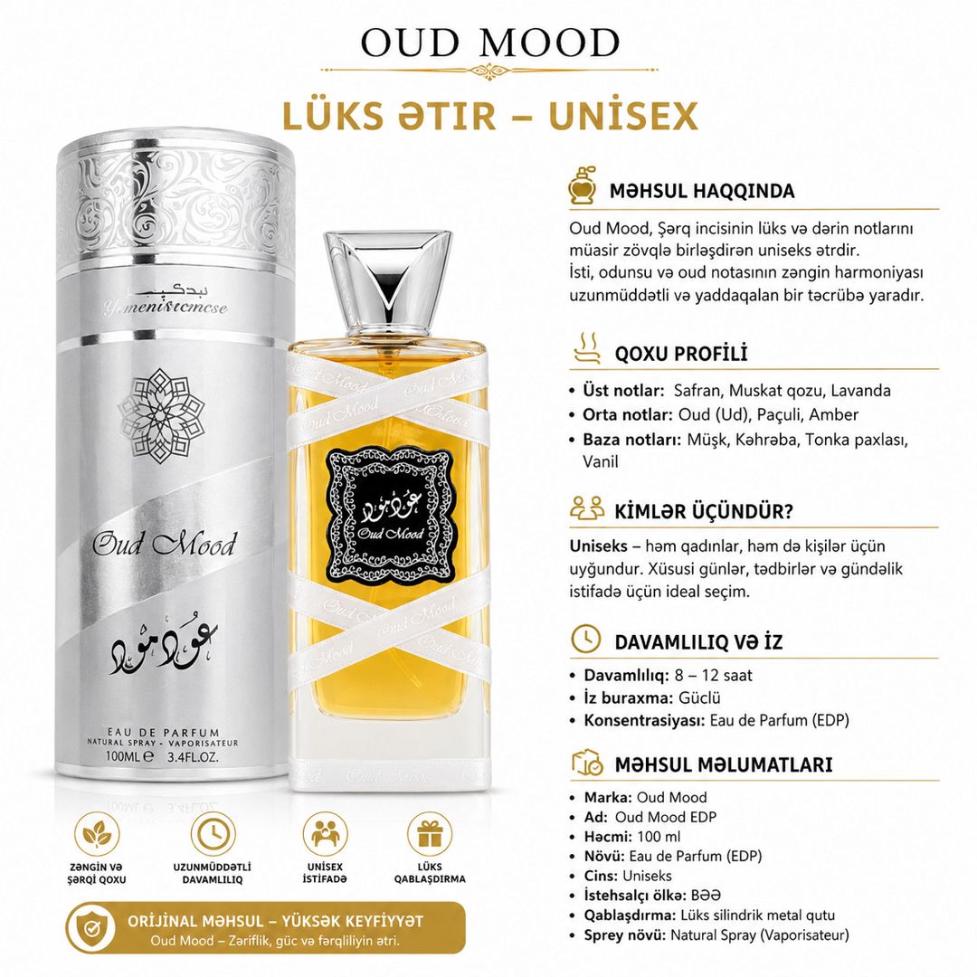No Brand Oud Mood uniseks ətir suyu 100 ml Q-15 — Mallar, Bakı
