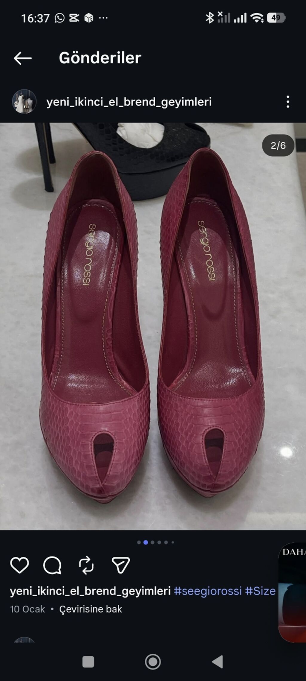 Sergio Rossi qadın tuflisi - Model: Peep-toe platform stiletto — Tufl, Bakı (2)