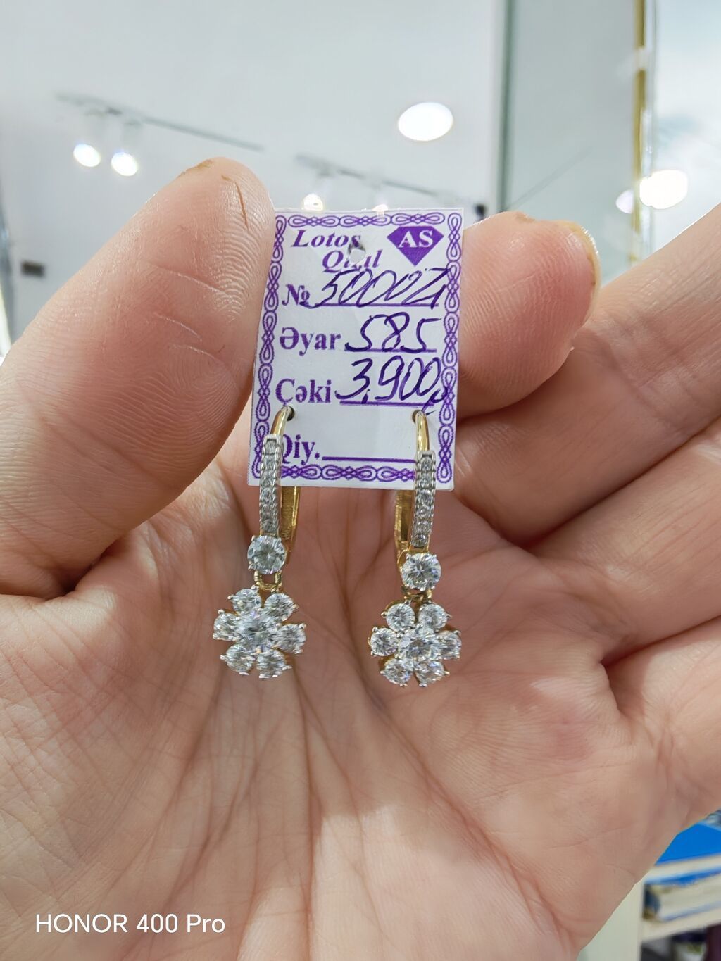 Sırğa, Sarı qızıl, 585 Əyar, 3900 g — Sırğa, Bakı (4)