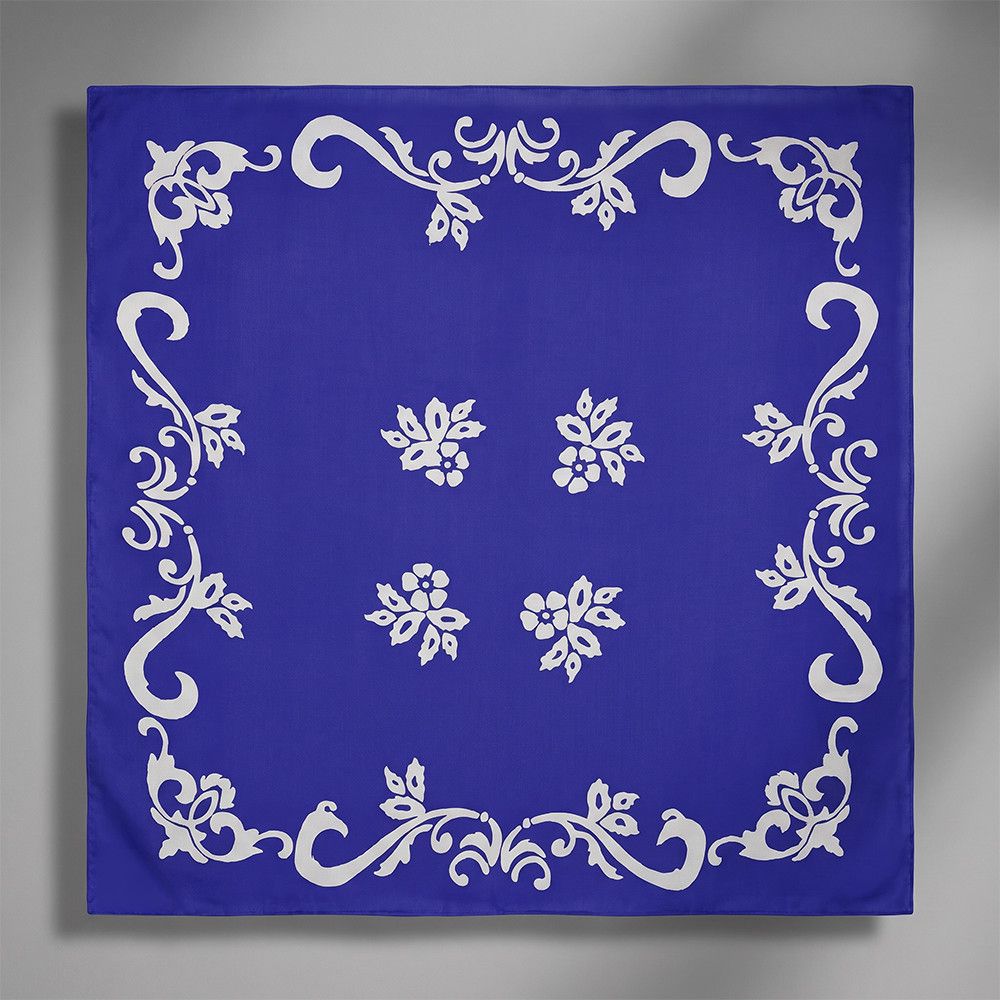 Kəlağayı Süsən S2100, ipək, göy, 75x75 sm — Mallar, Bakı