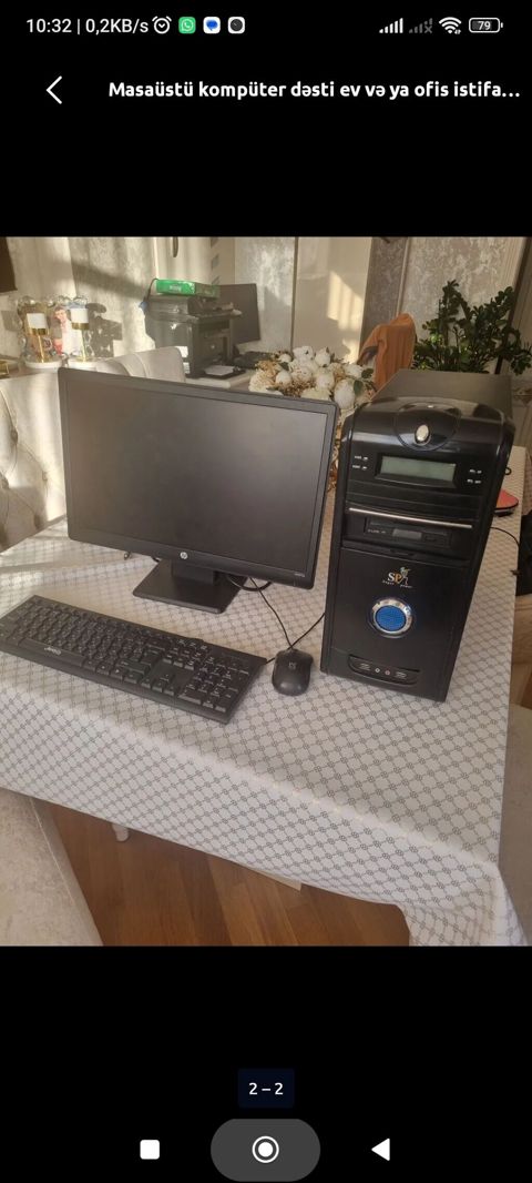 Masaüstü kompüter dəsti və çoxfunksiyalı printer Kompüter dəsti: - HP — Qax
