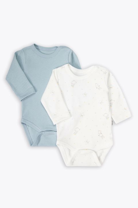 Oğlanlar üçün bodi Bebetto T4339, mavi, pambıq, ölçü 6-9 ay — Bakı