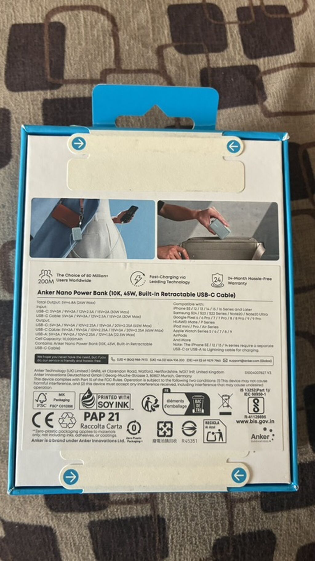 Anker Nano Power Bank (10,000 mAh, 45W, daxili yığılan Usb‑c kabel) — Powerbank-lər, Bakı (2)