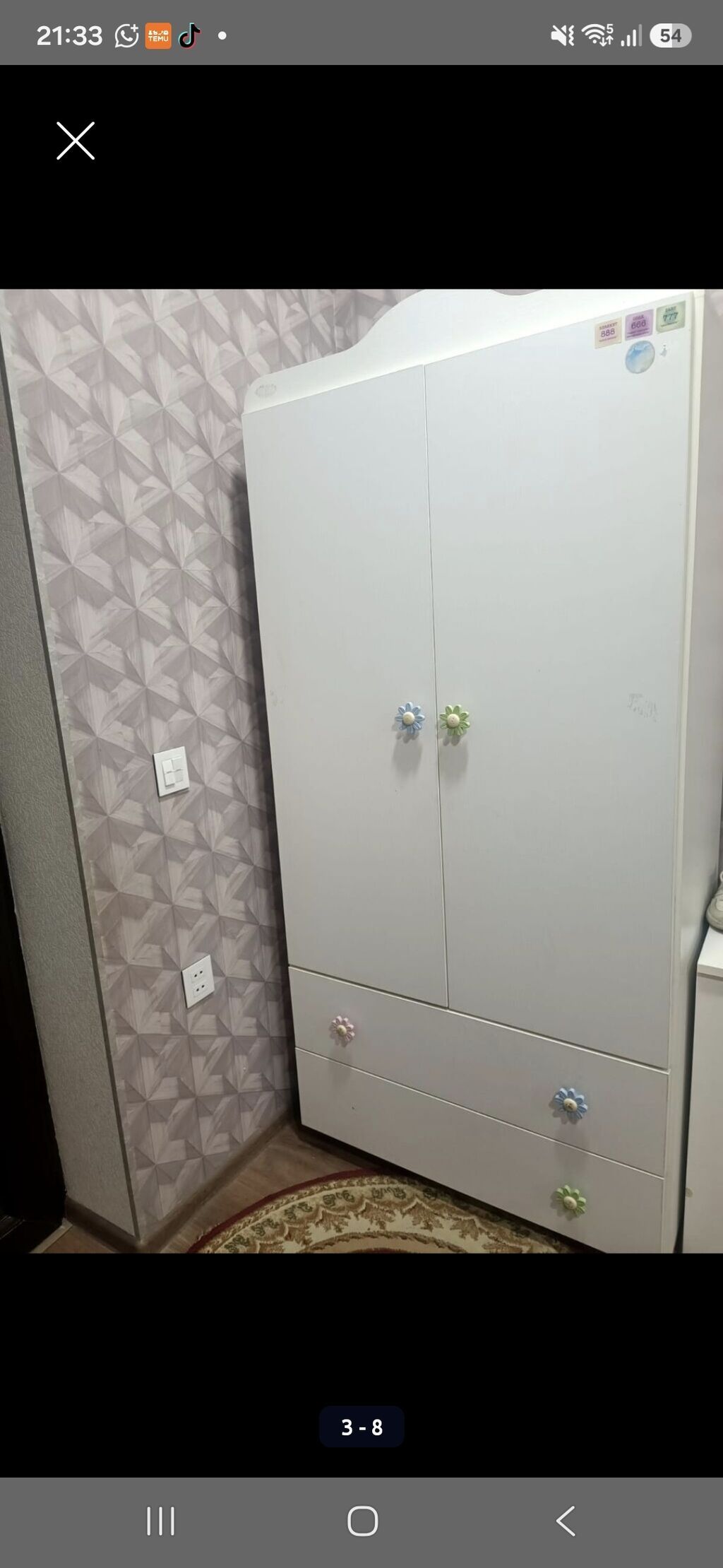 1 dolab 2 çarpayi (matrassiz) alti siyirmeli.90/200 Qiymet 140 azn — Uşaq mebeli dəstləri, Digah (4)