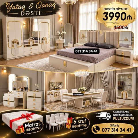 Yataq və qonaq otağı üçün premium dəst Dəstin tərkibi: - Yataq otağı — Bakı