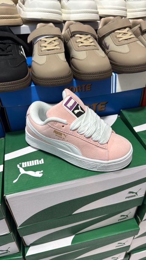 Puma Suede XL uşaq idman ayaqqabısı - Rəng: açıq çəhrayı üstlük, ağ — Bakı