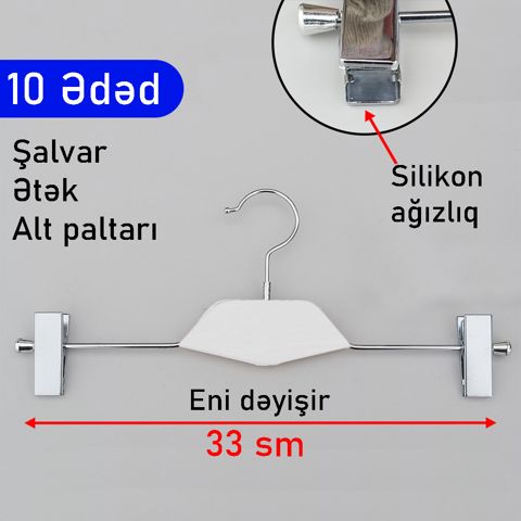 Asılqan dəsti FenEx, ağ, 10 əd, 33 sm — Bakı