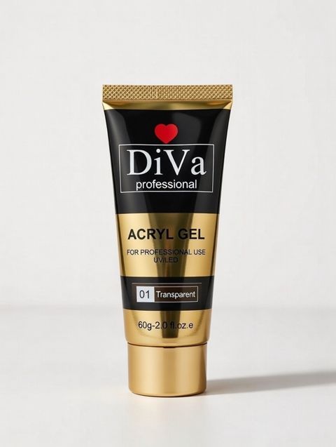 Akril-gel dırnaqlar üçün Diva 01 Transparent, 60 ml — Bakı
