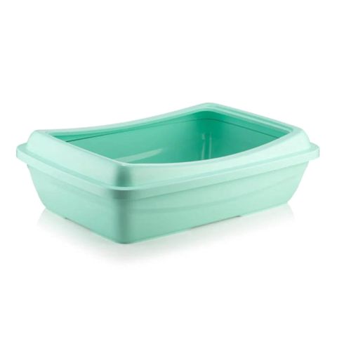 Pişiklər üçün açıq tualet, plastik, açıq yaşıl, 37.5х49.5х17.5 sm — Bakı