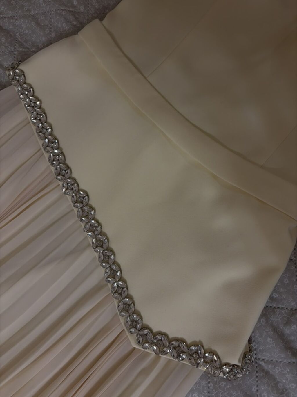 Zərif axşam/gecə geyimi – açıq sarı rəngdə, strapless model - Üst — Axşam paltarları, Bakı (3)