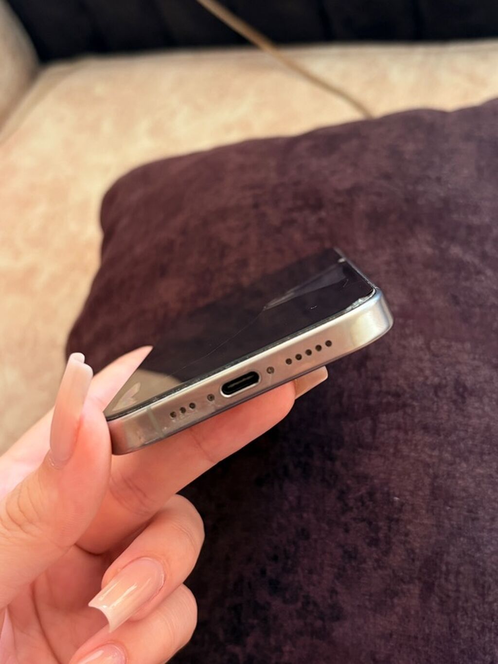 IPhone 15 Pro, Gümüşü, Face ID — Apple iPhone, Bakı (5)