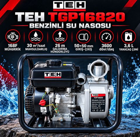 Su nasosu TEH TGP16820, 4100 Vt, 26 m, 500 litr/dəq — Bakı