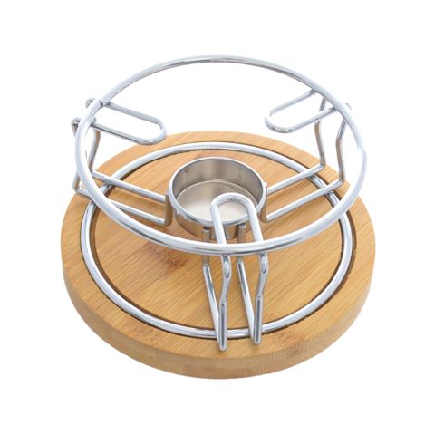 Çaynik üçün altlıq, 17x7 sm, taxta/metal, gümüşü — Bakı
